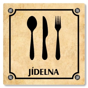 Jídelna, 80x80mm, pergamen, Kansas